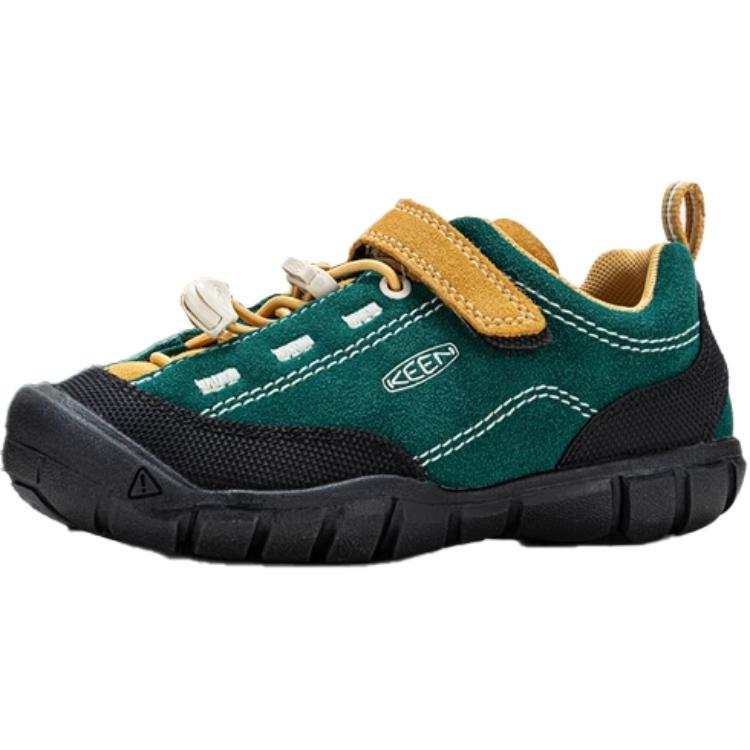 Keen JASPER 2 Slip Resistant Abrasion Resistant Low top Kids Lifestyle Shoes Black Green Children Aged 3 7 Years Old