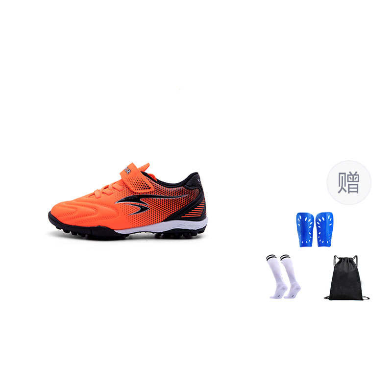 SUNAIS Pu Slip Resistant Anti Kick Cushioning Low top Kids' Soccer Shoes Orange Kids'