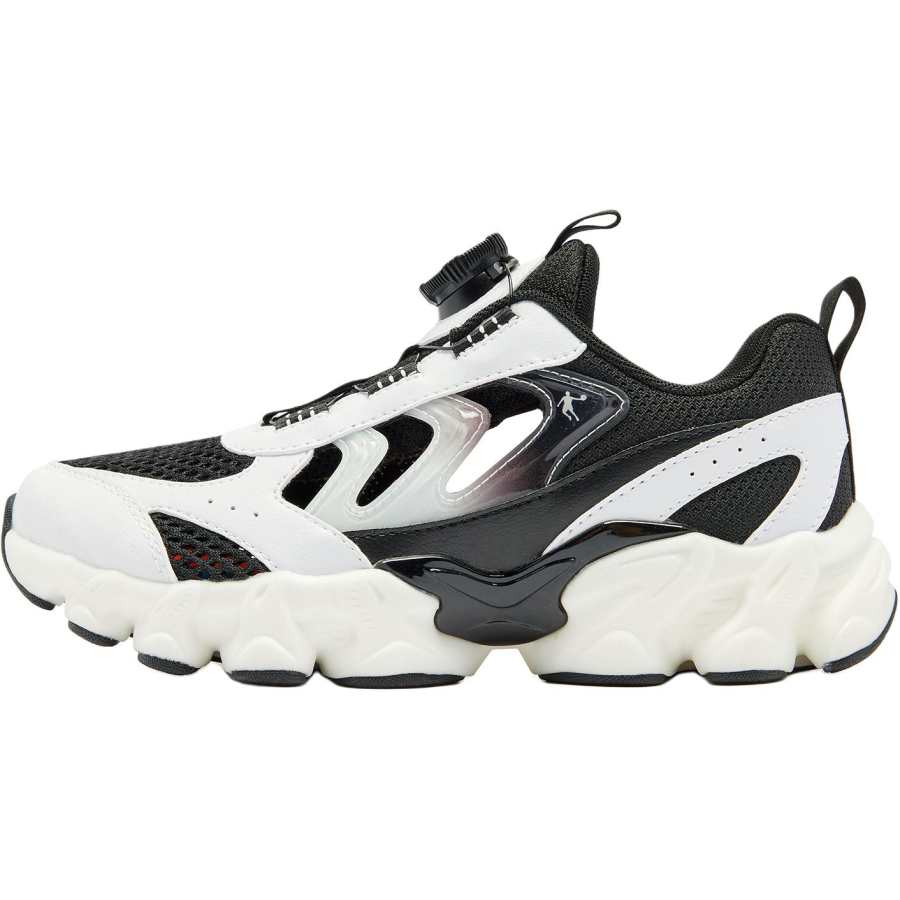 QIAODAN Whale Wave 2.0 Knob Low top Casual Shoes White Black Teenagers