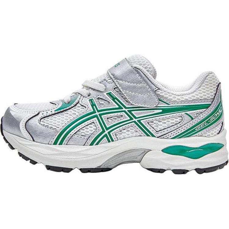 Asics RUNNING KIDS Abrasion Resistant Breathable Low top Kids' Running Shoes White Silver Children Aged 3 7 Years Old