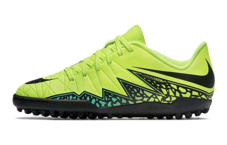 Nike Nike Hypervenom Phelon 2 Jr. TF Grassland Slip Resistant Cushioning Abrasion Resistant Low top Kids' Soccer Shoes Green