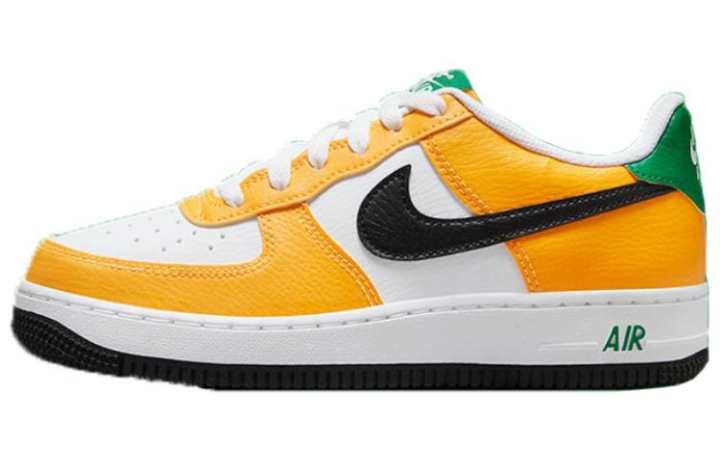 Nike Nike Air Force 1 Leather Abrasion Resistant Breathable Low top Skateboard Shoes Yellow White Unisex
