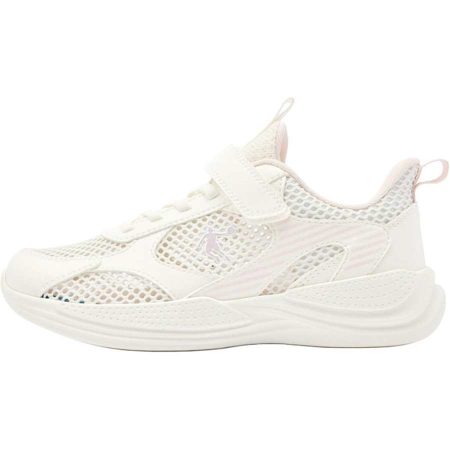 QIAODAN Textile, Synthetic Leather Low top Running Shoes White Pink Unisex