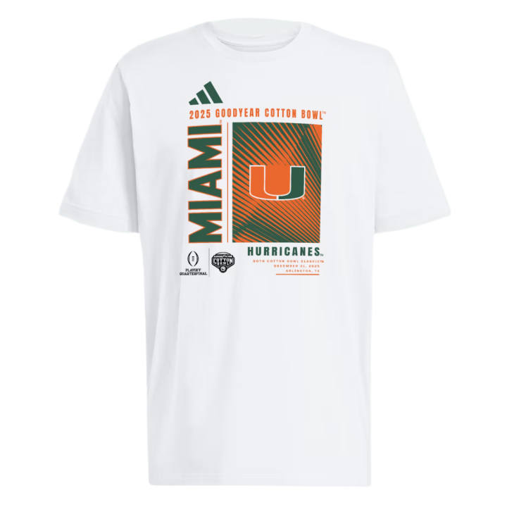 Adidas Adidas T Shirts Men's White/Ncaa Mia 77a Crew Neck