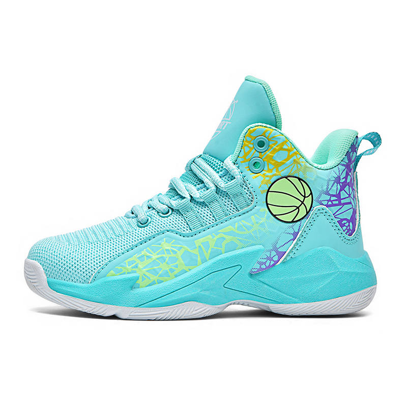 LONGDUIZHANG Mesh Slip Resistant Anti Kick Cushioning Abrasion Resistant Breathable Mid top Basketball Shoes Kids'