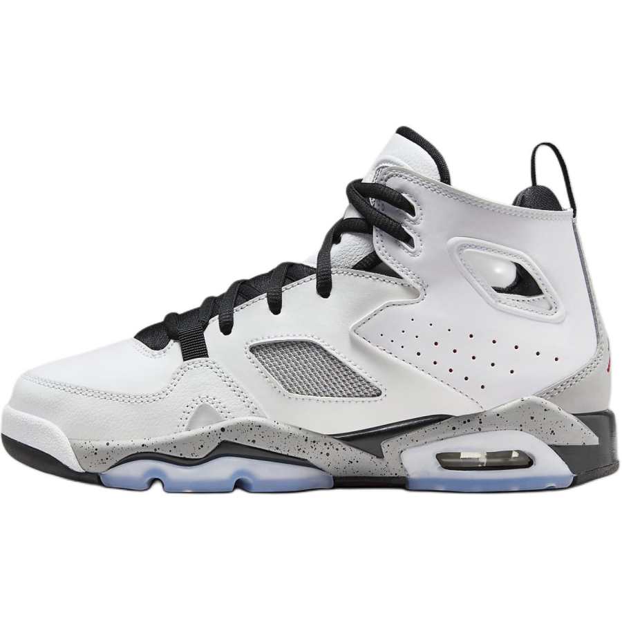 Jordan Jordan Flight Club 91 Synthetic Leather Slip Resistant Abrasion Resistant High top Basketball Shoes White Black Unisex