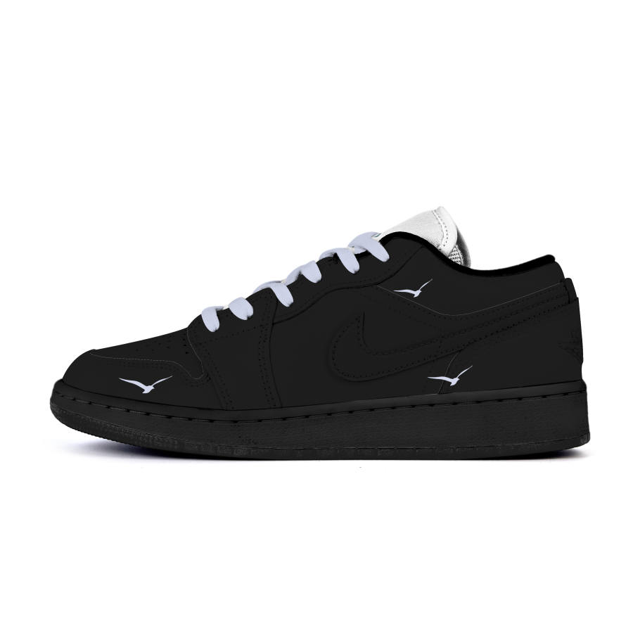 Jordan Jordan Air Jordan 1 Low Leather Abrasion Resistant Cushioning Low top Children's Basketball Shoes Black Teenagers