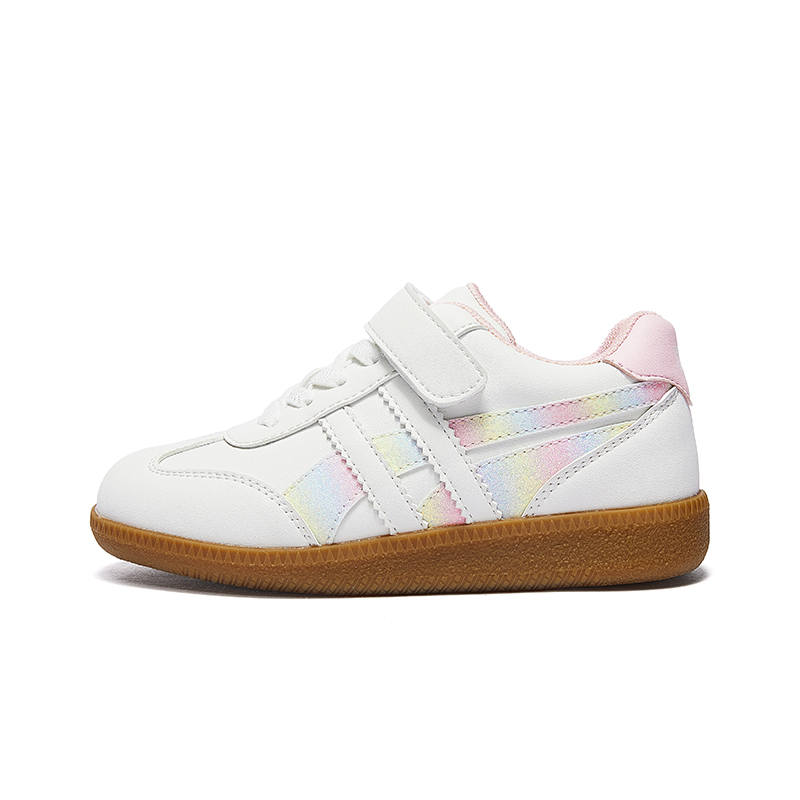 Snoffy Synthetic Leather Abrasion Resistant Breathable Low top Kids' Skateboarding Shoes Light Cloud White/Pink Kids'