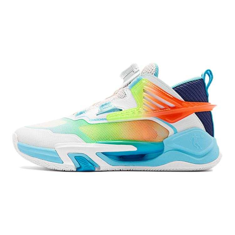 QIAODAN Low top Basketball Shoes White Blue Unisex