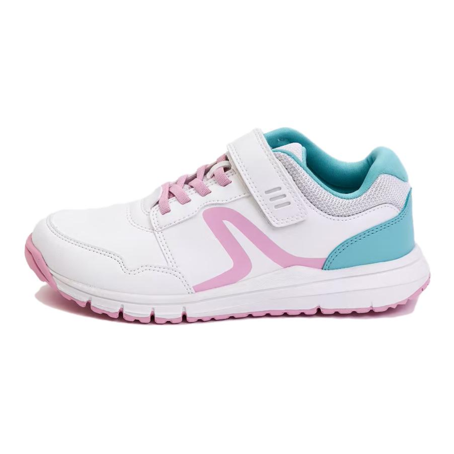DECATHLON Slip Resistant Abrasion Resistant Slip Resistant Abrasion Resistant Low top Kids' Running Shoes Pink White