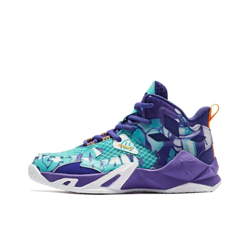 QIAODAN Low top Running Shoes Purple Green Teenagers