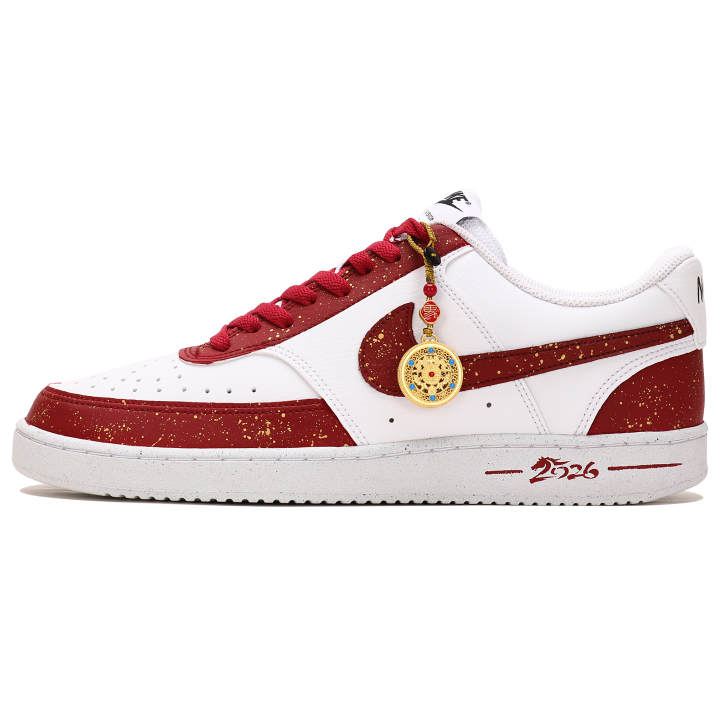 Nike Nike Court Vision 1 Low top Skateboard Shoes Men's Red White