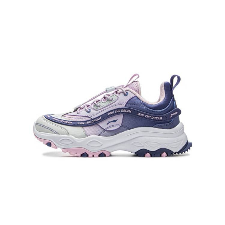 Li-Ning YOUNG Li Ning YOUNG Fashion Slip Resistant Low top Kids Lifestyle Shoes Purple