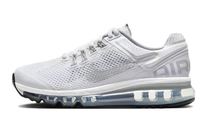 Nike Nike Air Max 2013 Cushioning Abrasion Resistant Low top Kids' Running Shoes White Kids'