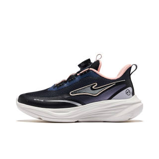 ERKE KIDS Xing Yi Abrasion Resistant Rebound Lightweight Cushioning Low top Kids' Running Shoes Jet Black/Ink Blue