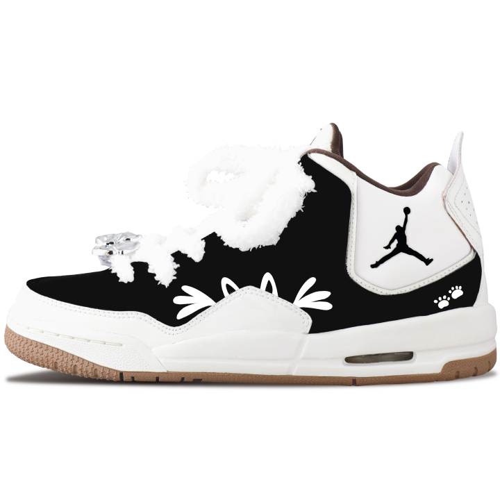 Jordan Jordan Courtside 23 Black Cat Encounter Synthetic Leather Slip Resistant Cushioning Abrasion Resistant Mid top