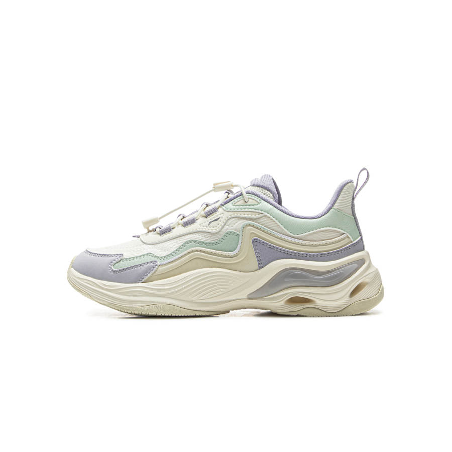 Li-Ning YOUNG Li Ning YOUNG Sports Lifestyle Collection Yunchuan Low top Kids Lifestyle Shoes Cream Yellow/Ecru/Purple Smoke Blue