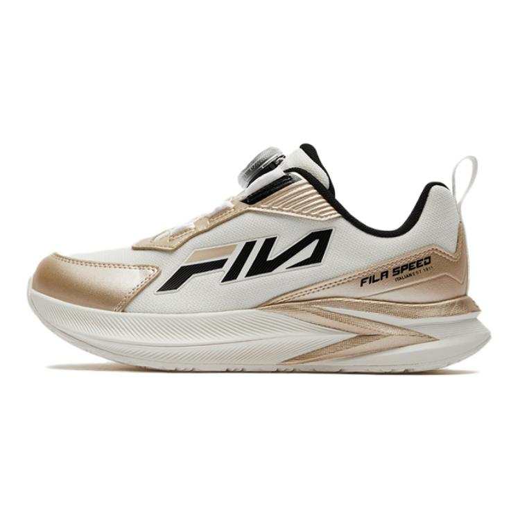 FILA KIDS Abrasion Resistant Rebound Low top Kids' Running Shoes White Gold