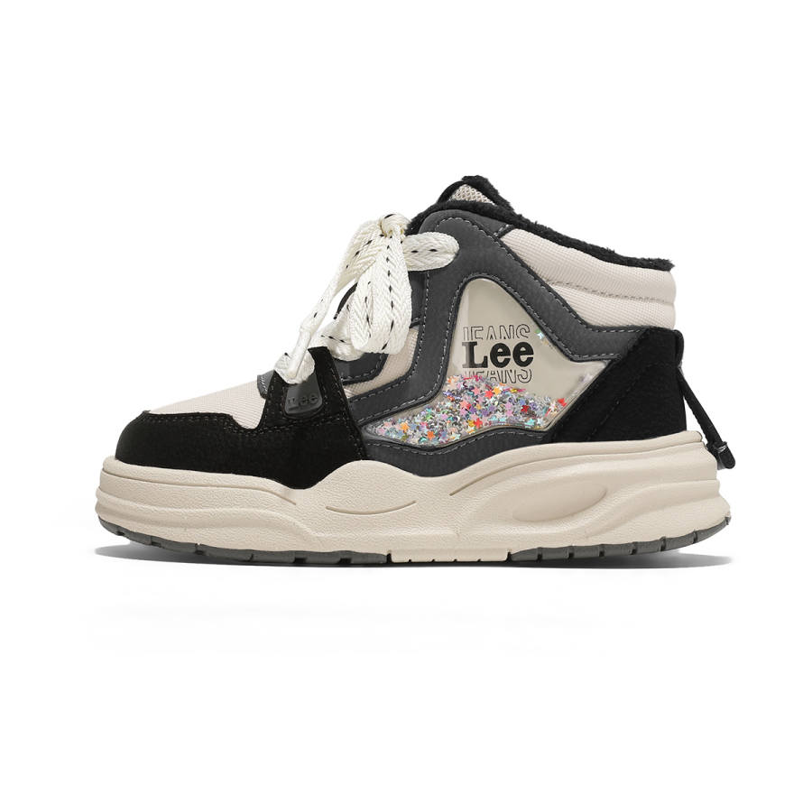 LEE KIDS Trendy Versatile Fashion Design, Side Star Pattern, Fleece Lined High top Kids' Skateboarding Shoes Kids'