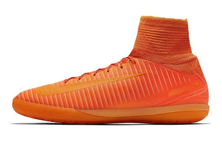 Nike Nike JR Mercurialx Proximo 2 IC Slip Resistant Cushioning Abrasion Resistant Mid top Kids' Soccer Shoes Orange Kids'