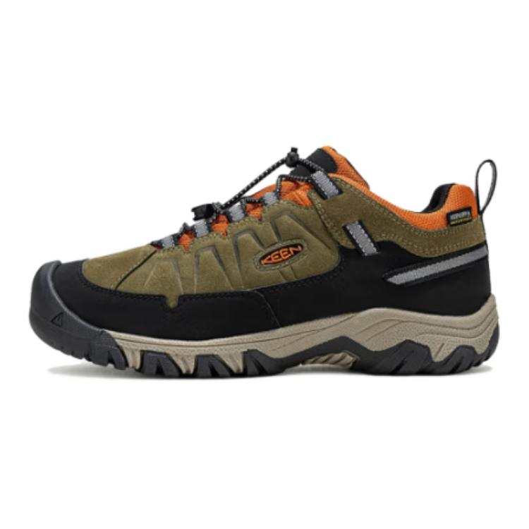 Keen Targhee 4 Soft And Comfortable Slip Resistant Abrasion Resistant Low top Kids' Outdoor Shoes Dark Green Teenagers