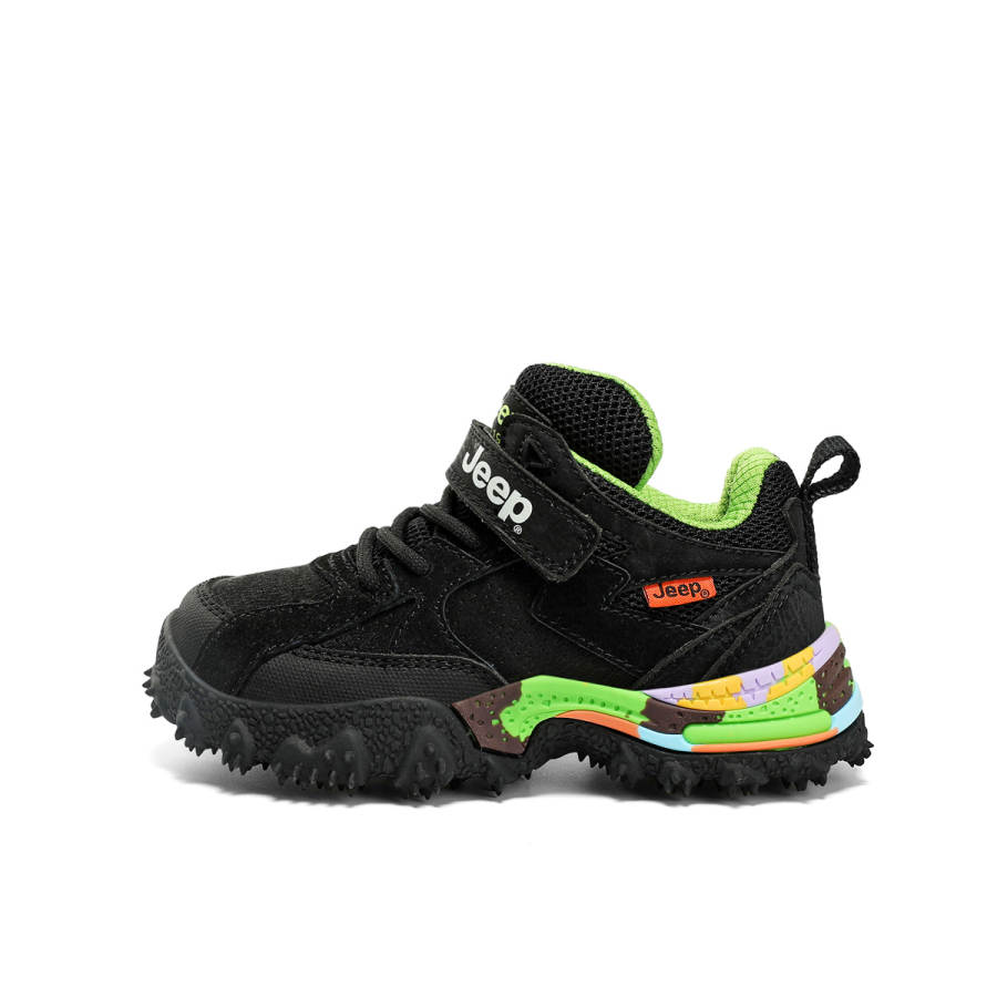 Jeep Synthetic Leather Mid top Kids Lifestyle Shoes Black Kids'