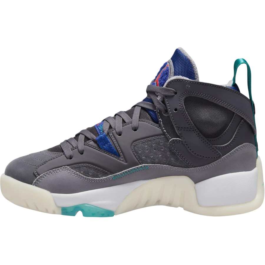 Jordan Jordan Jumpman Two Trey Abrasion Resistant Mid top Children's Basketball Shoes Gray Teenagers