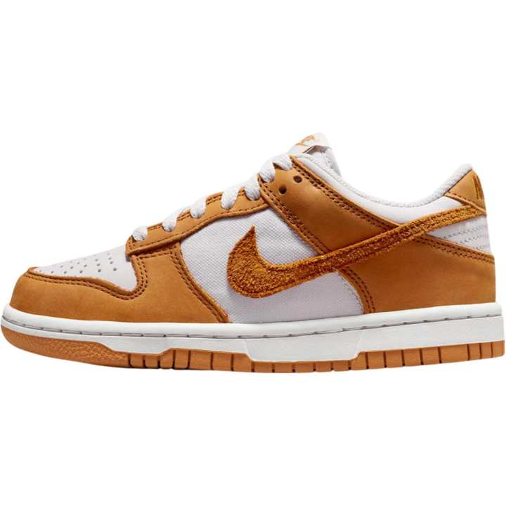 Nike Nike Dunk Leather Low top Kids' Skateboarding Shoes White Orange Kids'