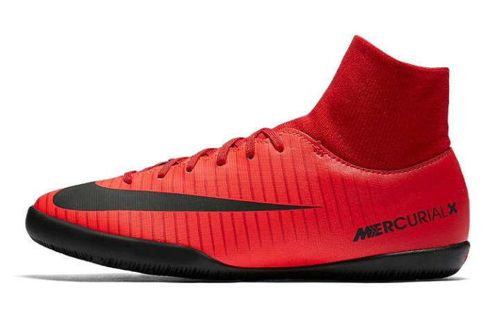Nike Nike MercurialX Victory JR 6 DF IC Slip Resistant Cushioning Abrasion Resistant High top Soccer Shoes Red Kids'