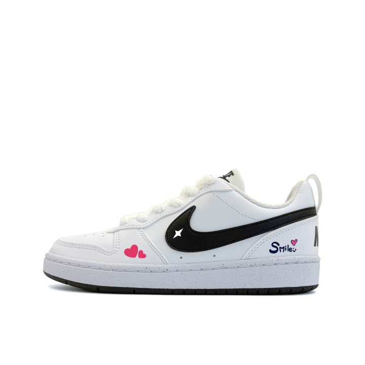 Nike Nike Court Borough Star Smile Low top Skateboard Shoes White Kids'