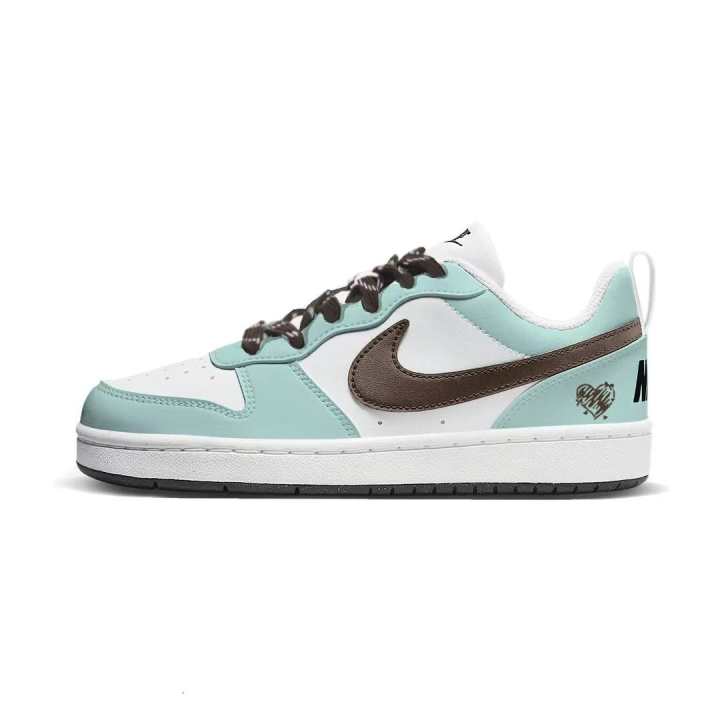 Nike Nike Court Borough Synthetic Leather Low top Skateboard Shoes Green Kids'
