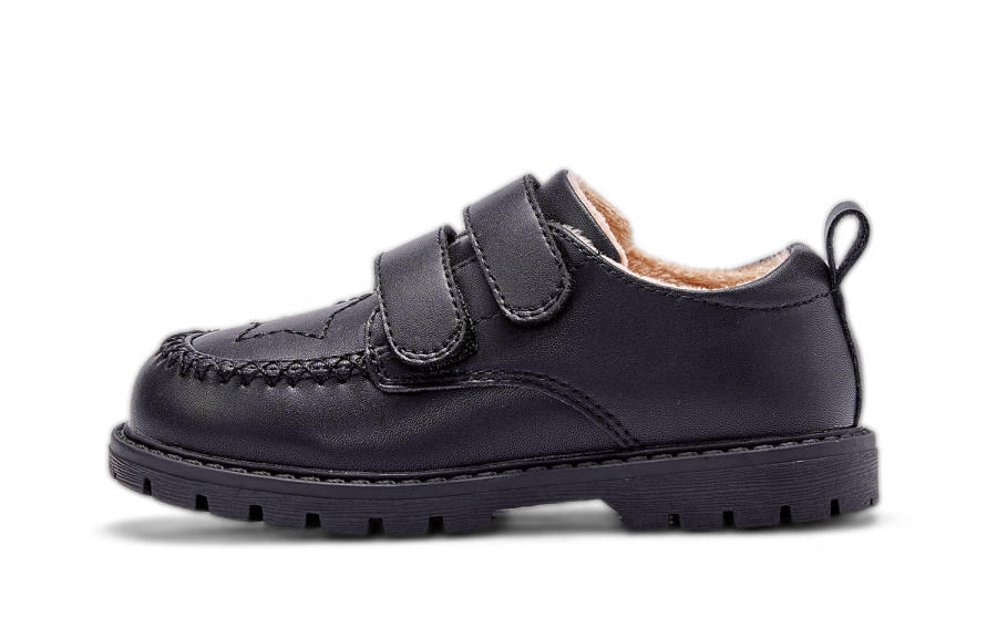 DAVE&BELLA Slip Resistant, Abrasion Resistant, Thermal Low top Kids' Leather Shoes Black Children Aged 3 7 Years Old
