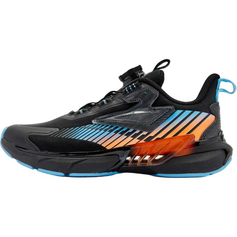 QIAODAN Cushioning Low top Kids' Running Shoes Black Blue Teenagers
