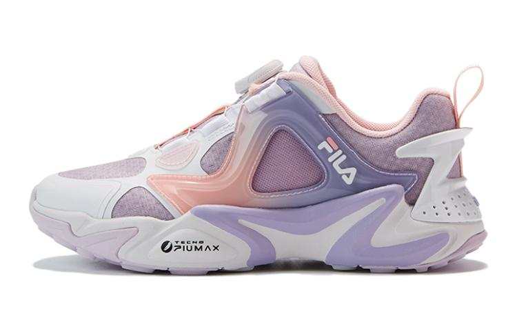 FILA KIDS Slip Resistant Abrasion Resistant Low top Kids Lifestyle Shoes White Pink Purple Teenagers
