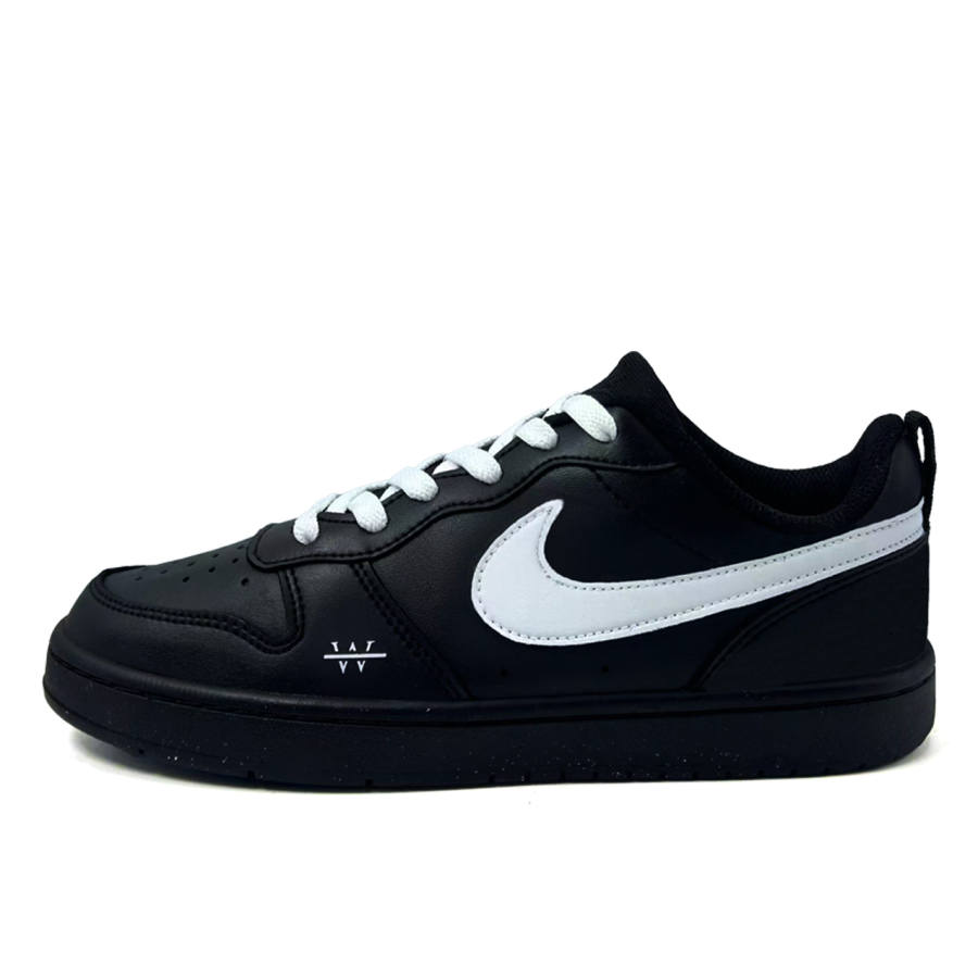 Nike Nike Court Borough Leather Slip Resistant Abrasion Resistant Low top Kids' Skateboarding Shoes Black Teenagers