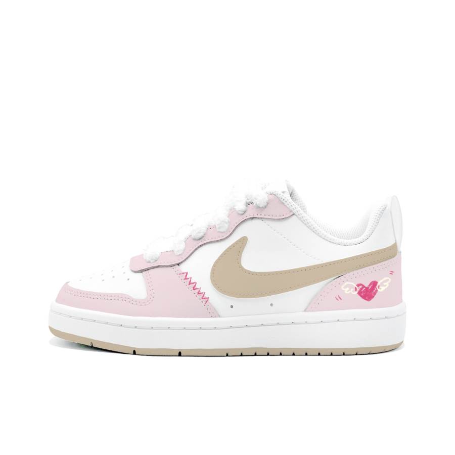 Nike Nike Court Borough Cream Foundation Angel Leather Slip Resistant Cushioning Abrasion Resistant