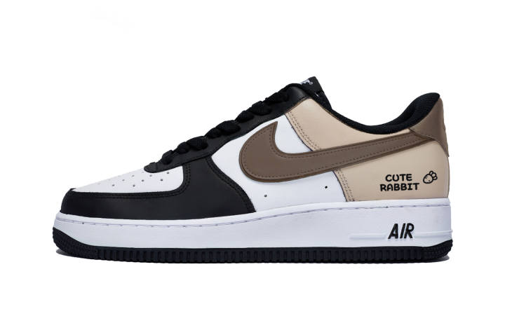 Nike Nike Air Force 1 Low Leather Low top Kids' Skateboarding Shoes White Brown Teenagers