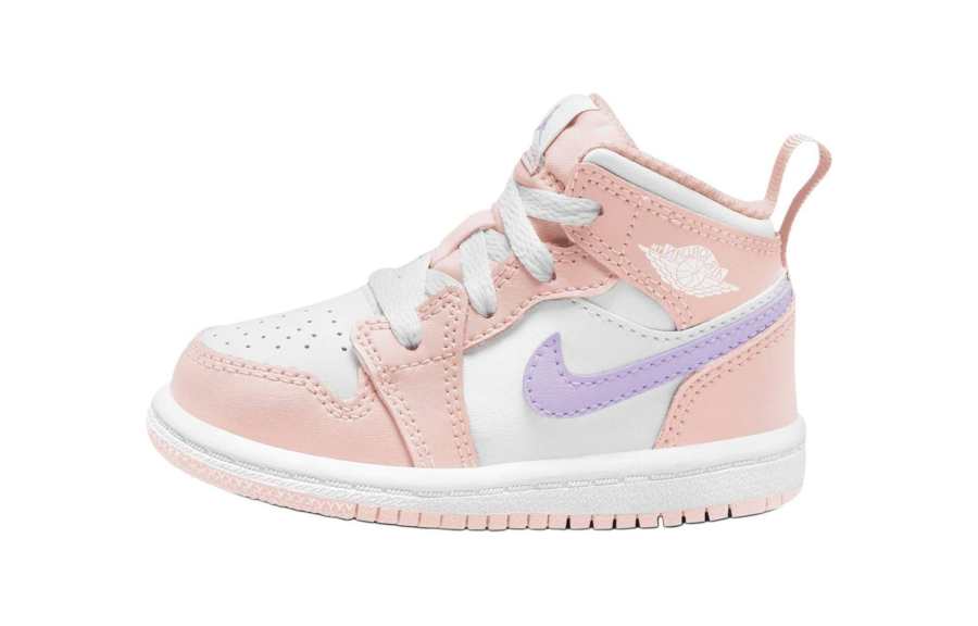 Jordan Baby Jordan Air Jordan 1 Mid Abrasion Resistant Abrasion Resistant Mid top Toddler Shoes Pink White