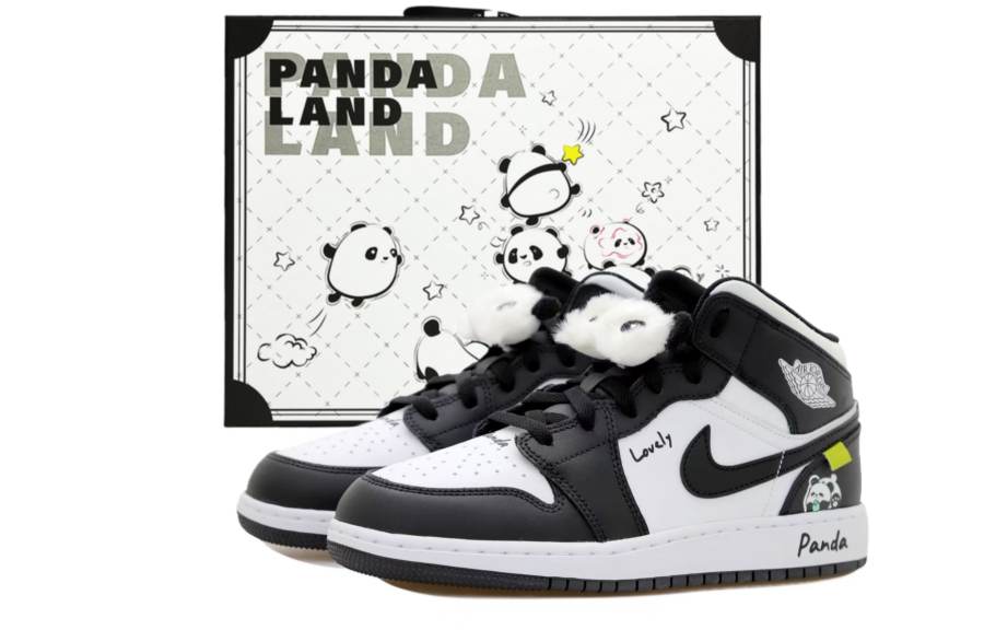 Jordan Jordan Air Jordan 1 Leather Abrasion Resistant Mid top Children's Basketball Shoes Black Teenagers