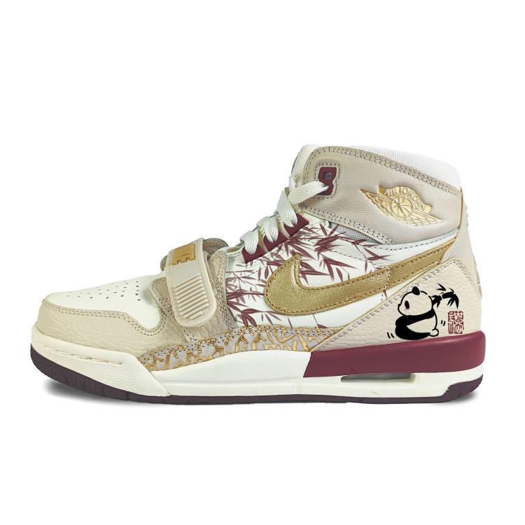 Jordan Jordan Legacy 312 Slip Resistant Abrasion Resistant High top Children's Basketball Shoes Ecru Teenagers
