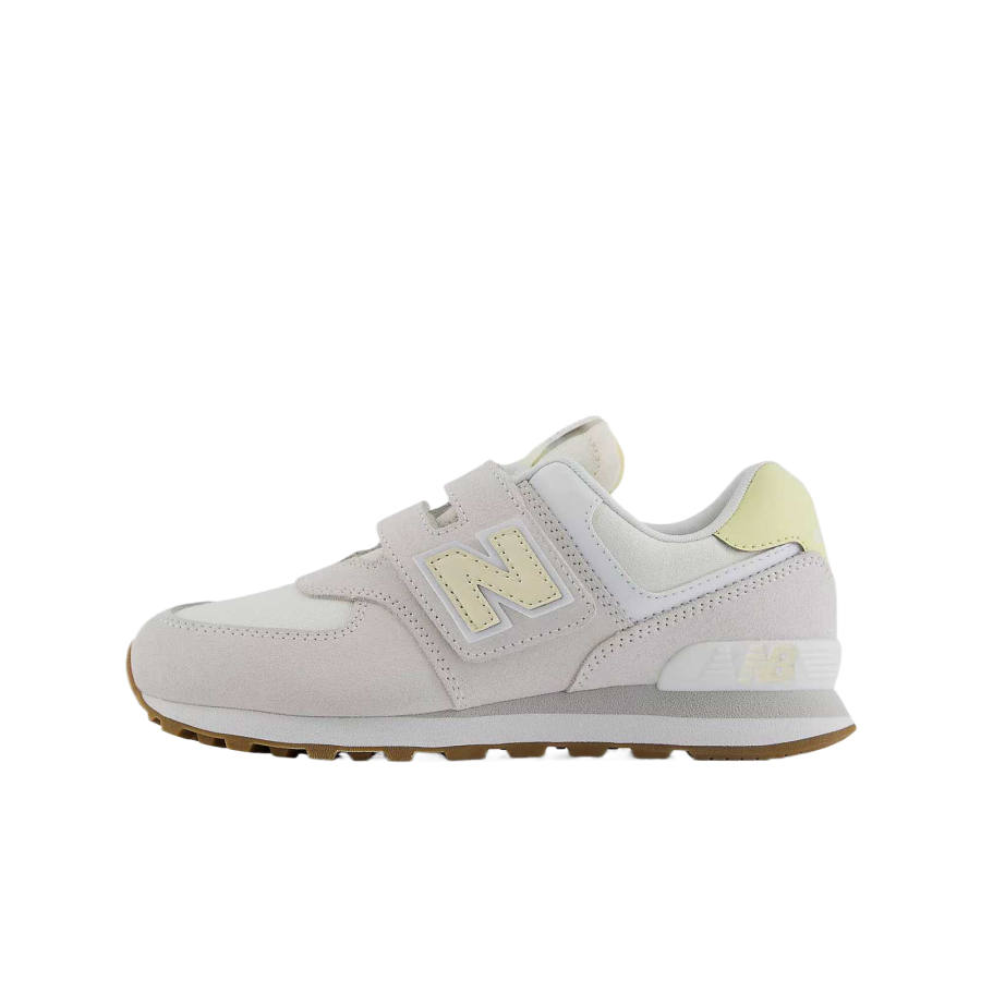 New Balance New Balance NB 574 Synthetic Leather Low top Kids' Training Shoes Mirror Gray Calcium White Children Aged 3 7 Years Old