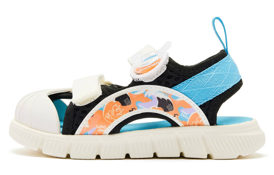 QIAODAN Cushioning Abrasion Resistant Cushioning, Wear Resistant Low top Toddler Shoes Blue White Black