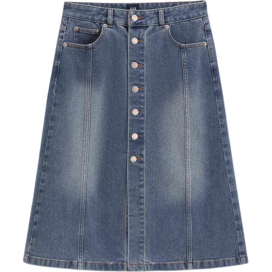 GAP Casual Long Skirts Women's Medium Washed Moderate A Line Skirt