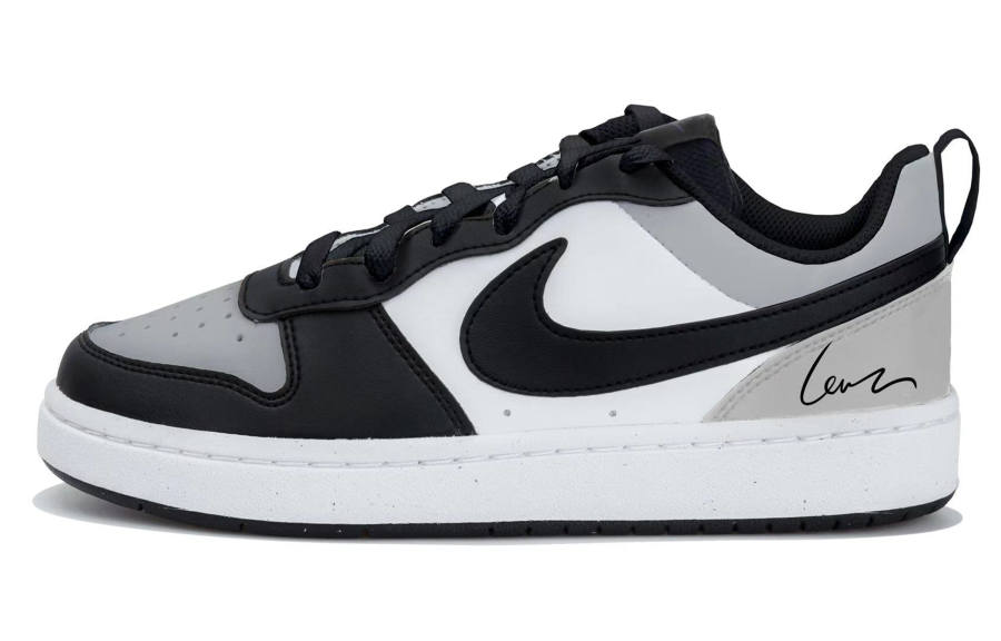Nike Nike Court Borough Low 2 Leather Low top Kids' Skateboarding Shoes Black Gray Teenagers