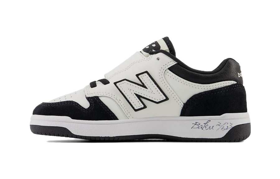 New Balance New Balance NB 480 Bungee Lace Athleisure Low top Kids' Skateboarding Shoes White Black Children Aged 3 7 Years Old