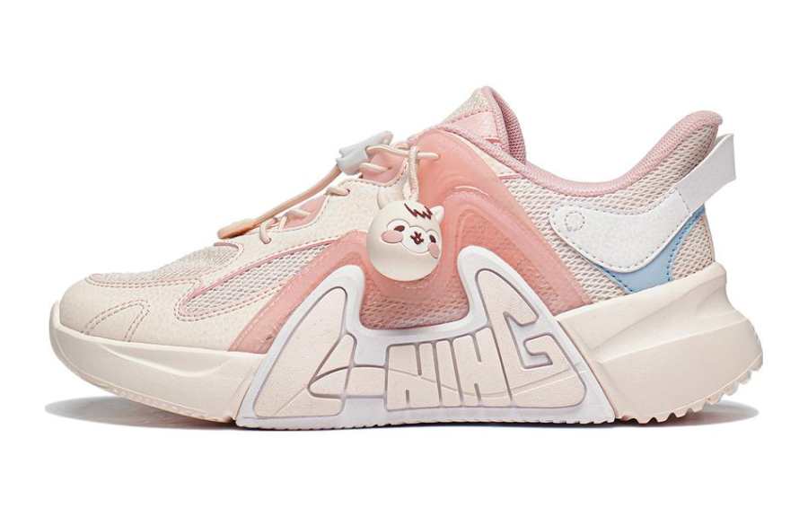 Li-Ning YOUNG Li Ning YOUNG Sports Life Collection Comfortable Slip Resistant Abrasion Resistant Low top Casual Shoes Pink Teenagers