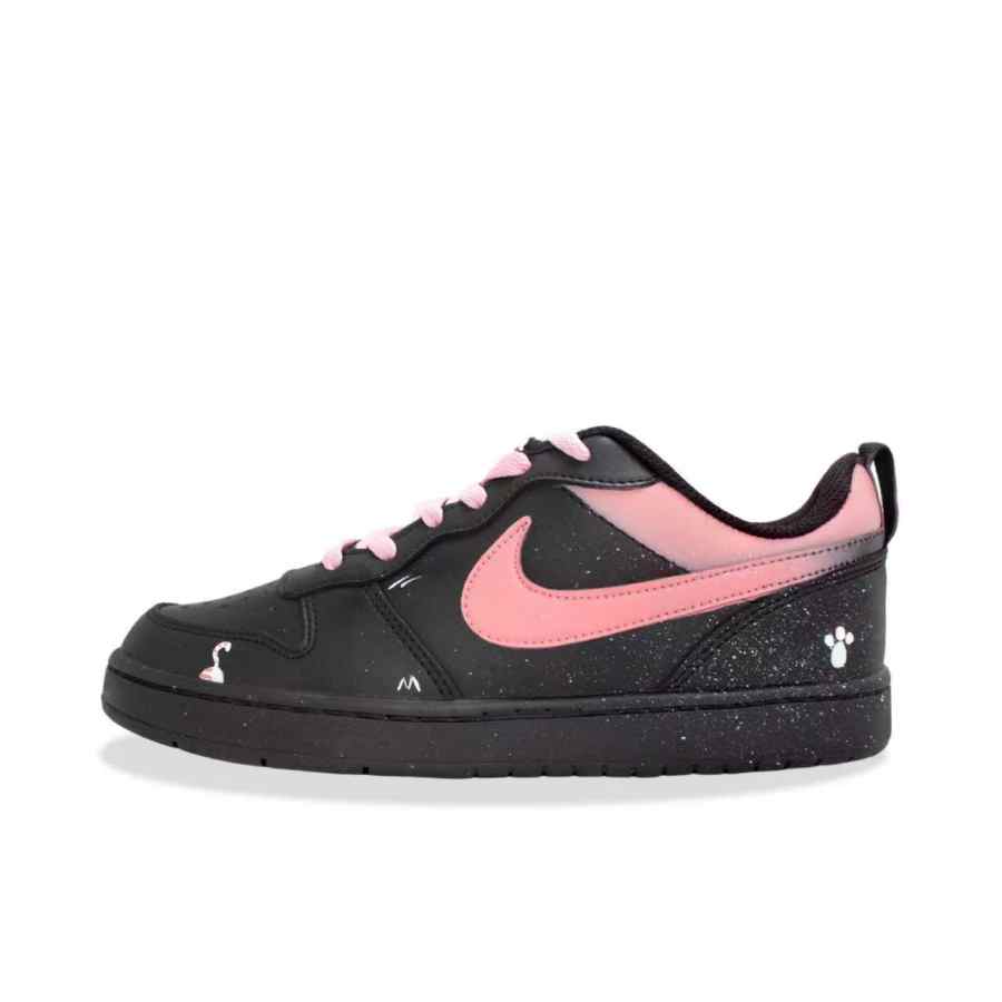 Nike Nike Court Borough Black Powder Cat Trail Leather Slip Resistant Slip Resistant Low top Kids' Skateboarding Shoes