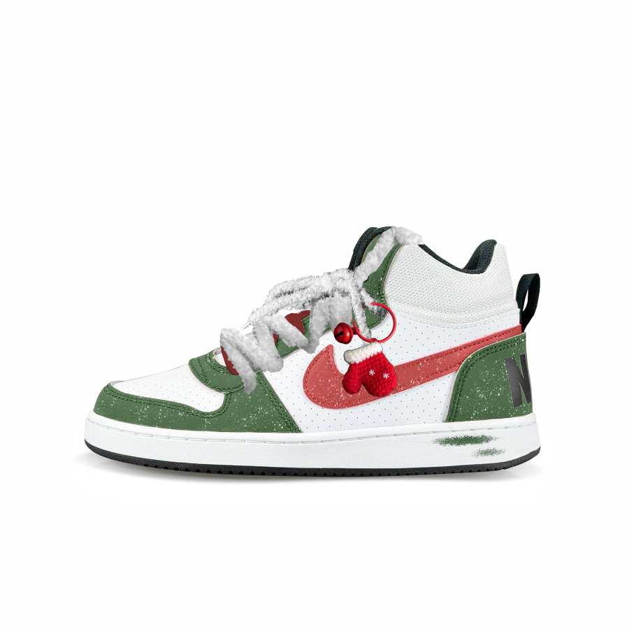 Nike Nike Court Borough Mid Synthetic Leather Slip Resistant Mid top Kids' Skateboarding Shoes Red Unisex