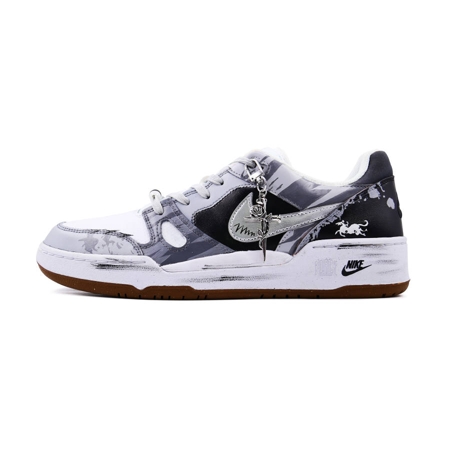 Nike Nike Full Force Mist Island Chasing The Wind Abrasion Resistant Low top Skateboard Shoes Unisex Silver Gray