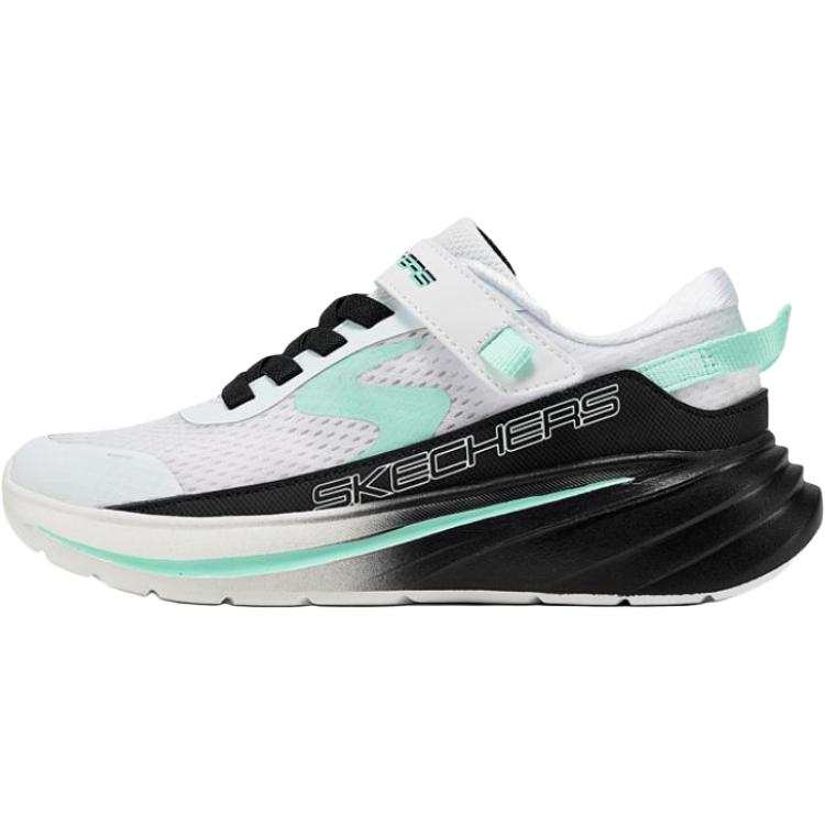Skechers Kids SKECHERS GIRLS Abrasion Resistant Lightweight Cushioning Low top Kids Lifestyle Shoes White Black Green
